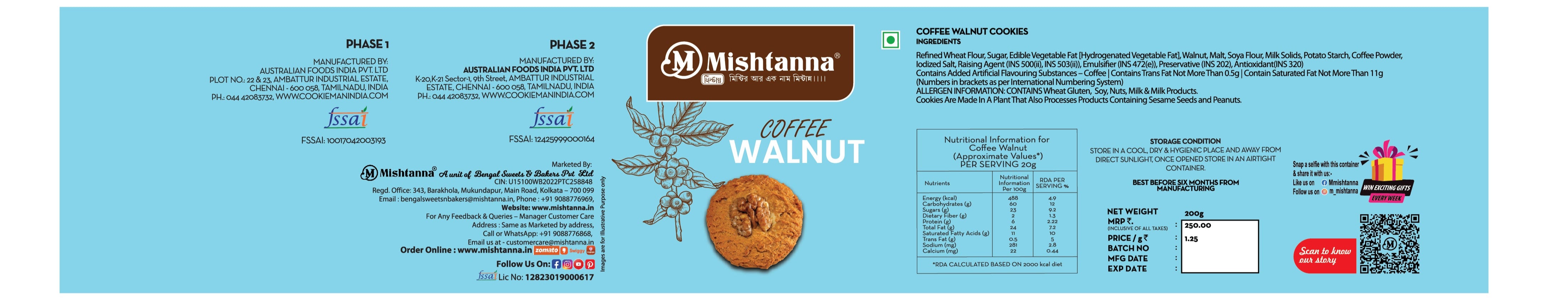Coffee Walnut Cookies